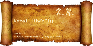 Karai Mihály névjegykártya