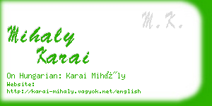 mihaly karai business card